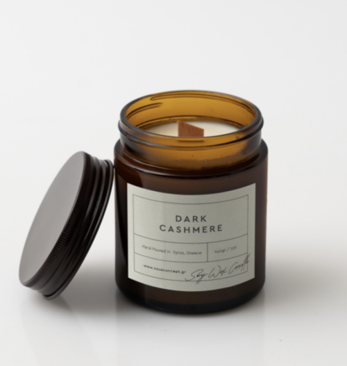 Nous Concept Syros, Κερί Σόγιας σε γυάλινο δοχείο με Άρωμα Cashmere